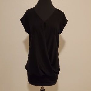 Ro & De Black Chiffon Top